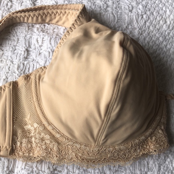 NWT INTIMATES UNDERWIRE DEMI BRA  PLUS SIZE 46B BEIGE/ TAN - Picture 4 of 8